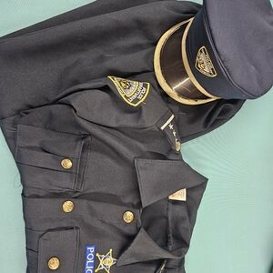 Police Kids Costume in Black and Gold